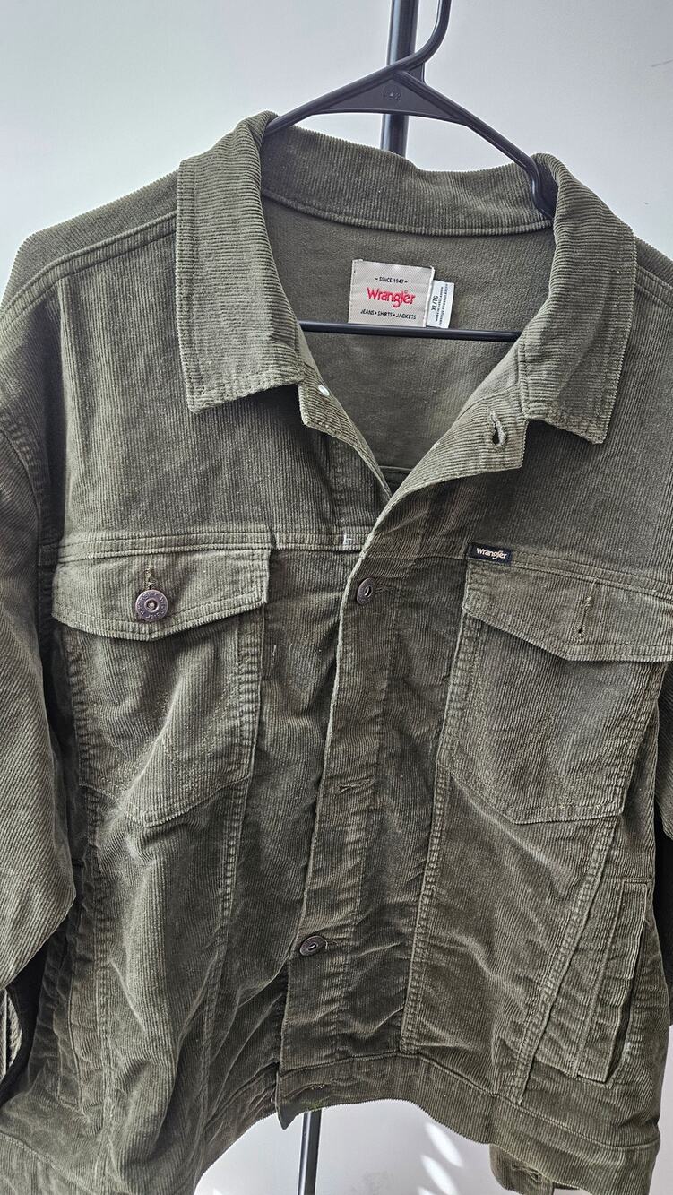 Wrangler Olive Green Corduroy Trucker Jacket